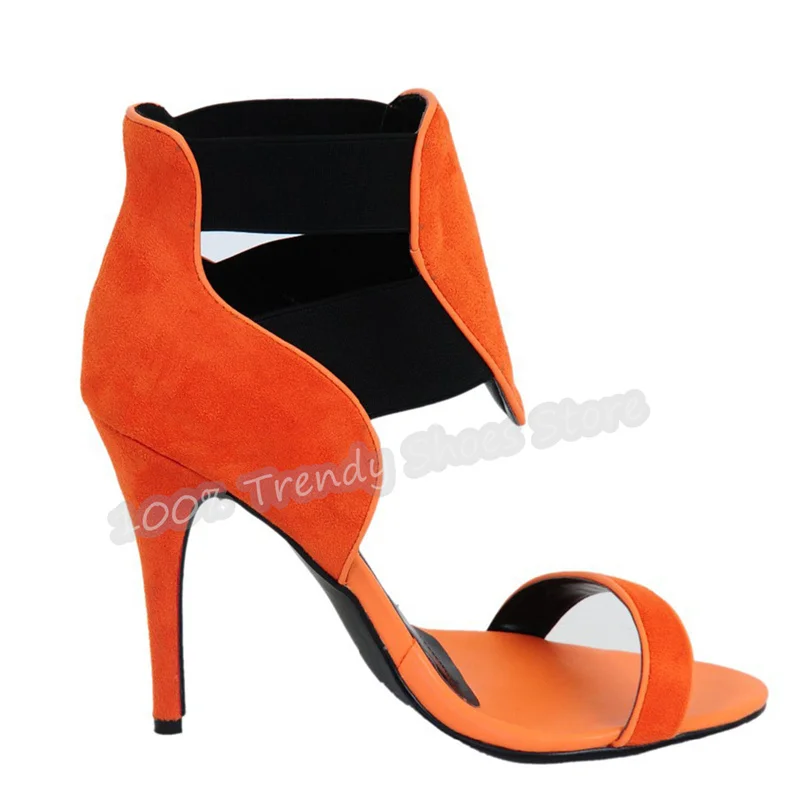 

New Fashion Mixed Color High Top One-Strap Women Sandals Sexy Peep Toe High Heel Summer Cool Ankle Boots Lady Gladiator Shoes