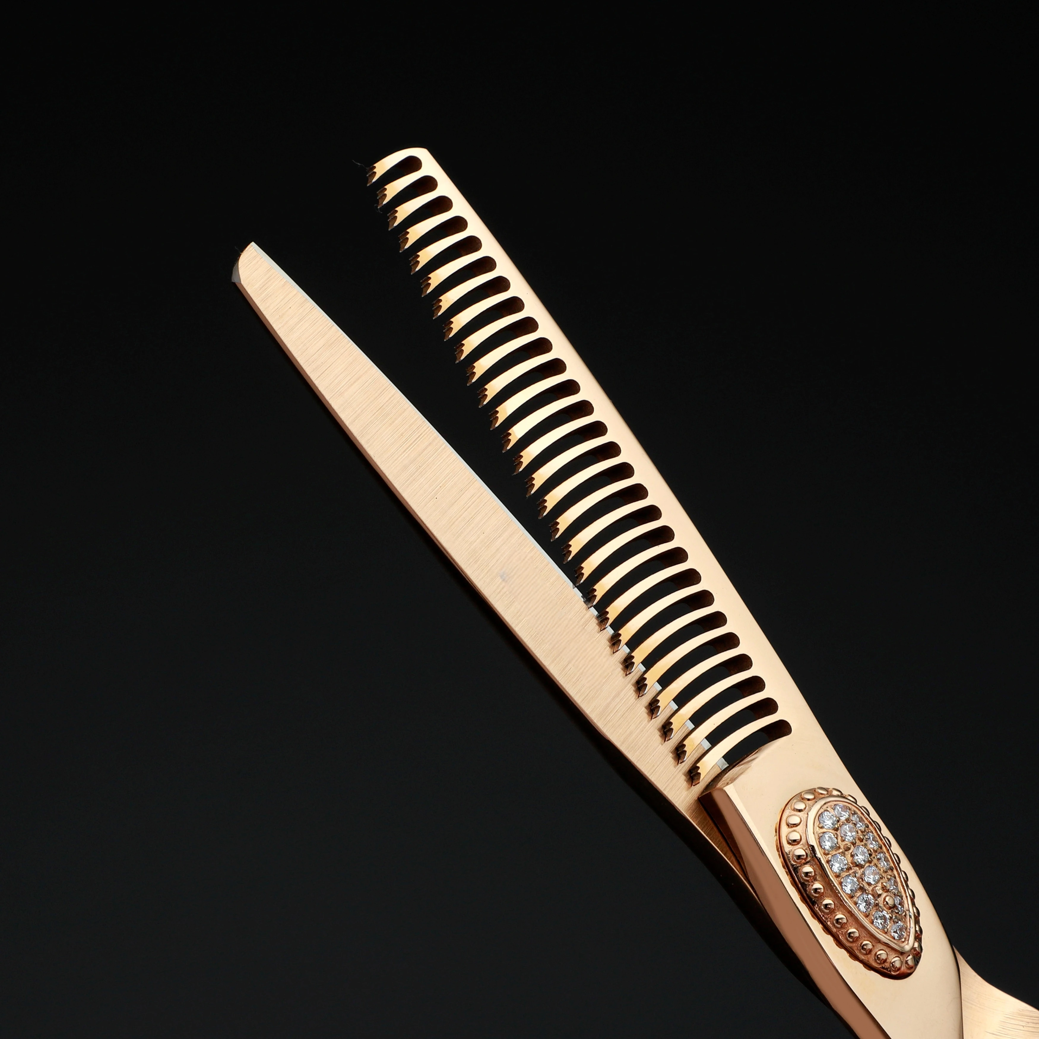 6.0-7.0 inch MURASAKI Left Hand Scissors, Rose Gold Coating, VG10 Metal Steel Barber Shears, Salon Top-Level Hair Cutting Tools