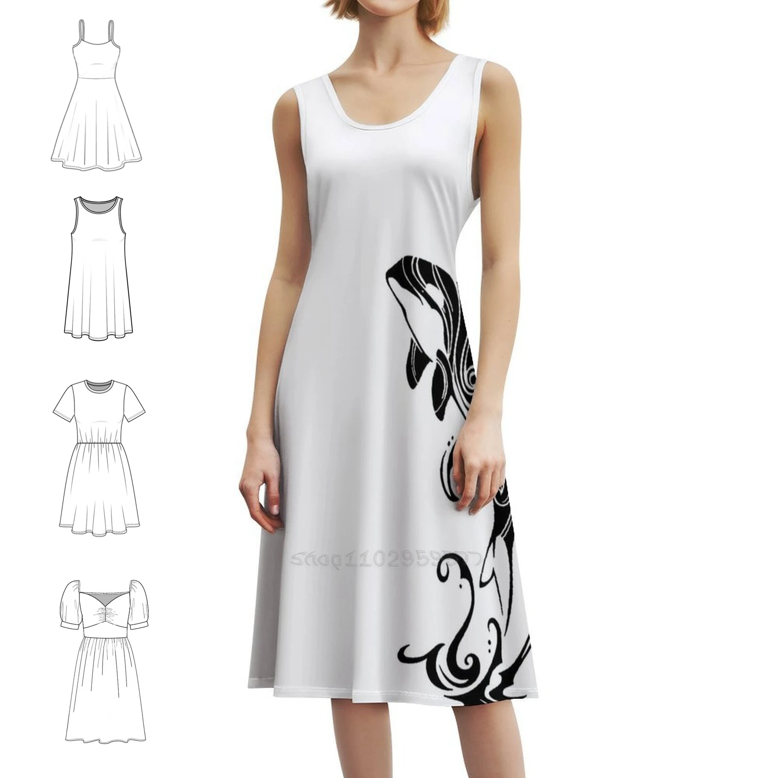 

Дизайн Кита-убийца, женская уличная одежда в стиле хип-хоп, платье с графическим принтом, вечерние и клубная одежда, милый дизайнерский артест-убийца Orca Killer Whale