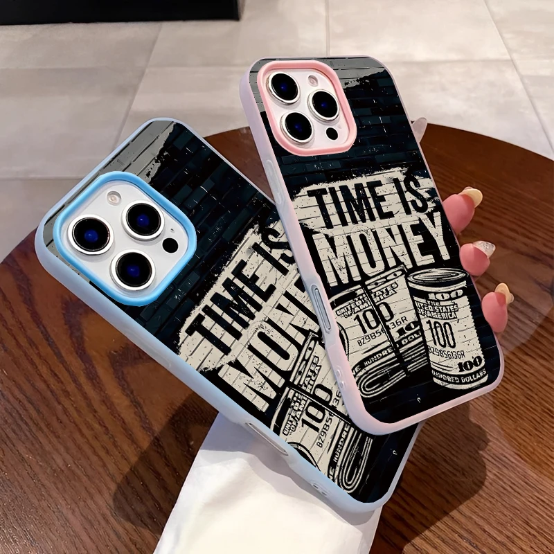 المغناطيس موضة الاتجاه الفاخرة الدولار الوقت هو المال جراب هاتف آيفون 16 15 14 13 12 11 Plus ProMax الهاتف غطاء مقاوم للصدمات