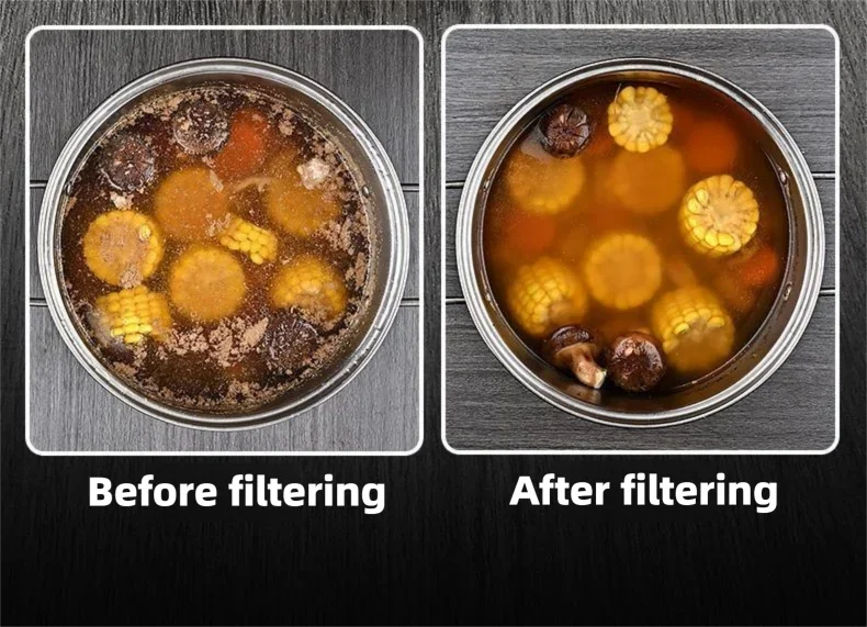 Filter Scoop Edelstahl Fettskimmer Löffel Feinmaschiges Sieb Lebensmittelsieb mit Griff Küche Ölskimmer Sieb – Detail 9