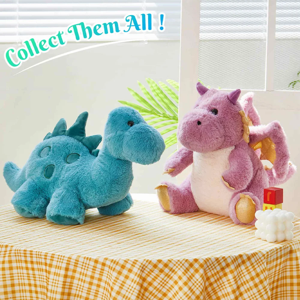 Cute Ins Hot Dinosaur Plush Toys Stuffed Fluffy Stegosaurus Pterosaur Dino Soft Dolls Gifts for Boys Girls Room Decor