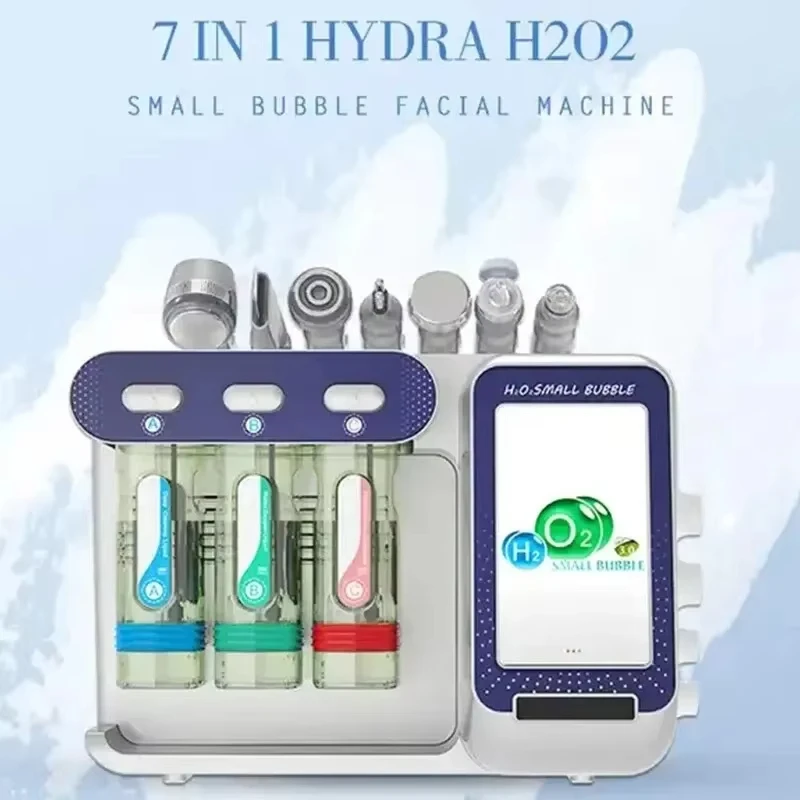 7in1 Hydra Dermabrasion Facial Beauty Equipment Blackhead Removal Hydrogen Oxygen Bubbles Peel Face Cleaning Skin Health Machine