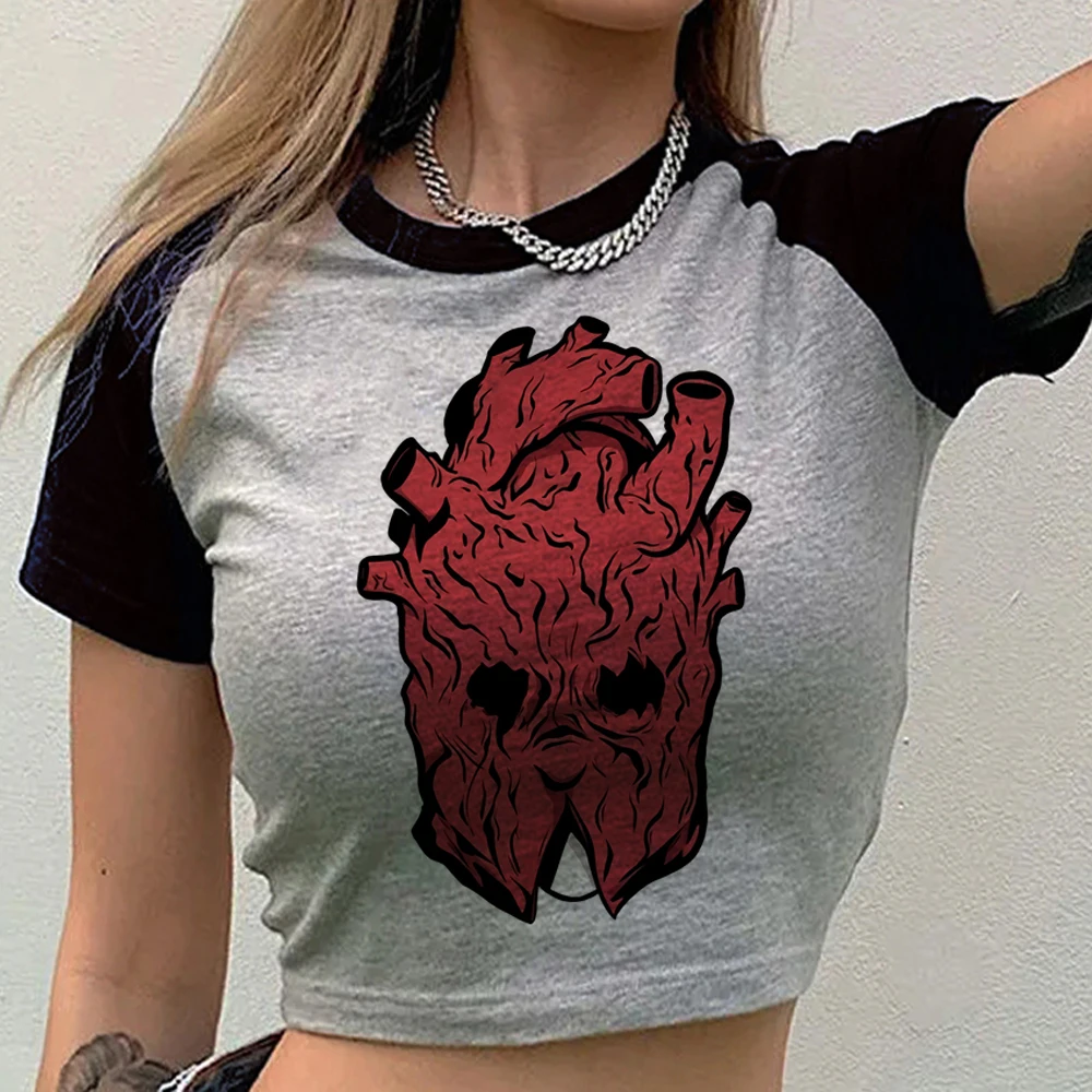 Dorohedoro crop top girl streetwear baddie dollette t-shirt emo meme korean fashion vintage cute