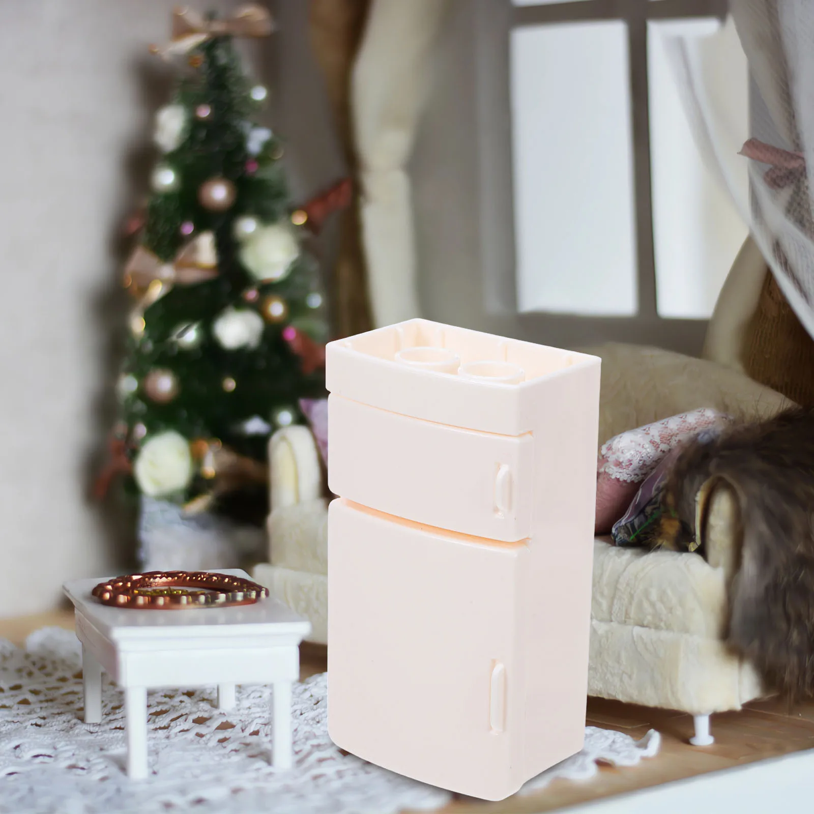 

2Pcs Miniature Dollhouse Refrigerator Realistic Simulation Kitchen Appliance Pretend Play Kitchen Furniture Decoration