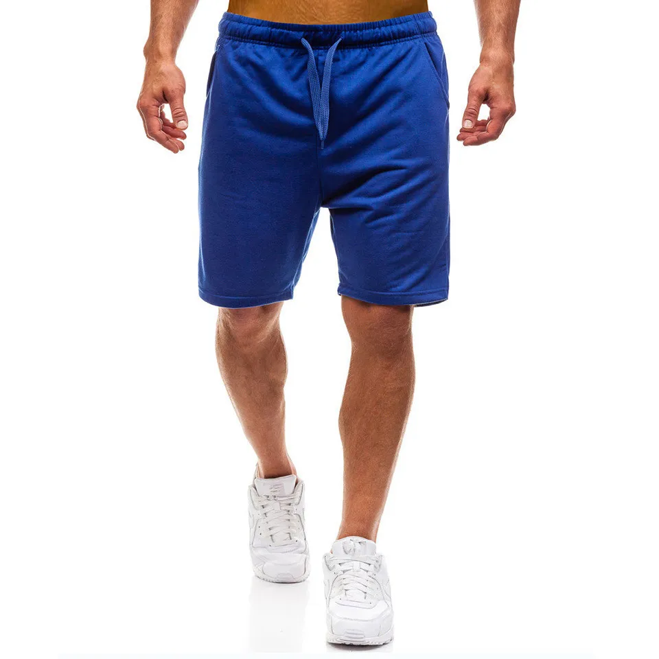 Mens Sports Pocket Solid Drawstring Board Trunk Beach Short Pants Shorts Summer Thin Trousers Zippered Pocket Loose Sweatpants