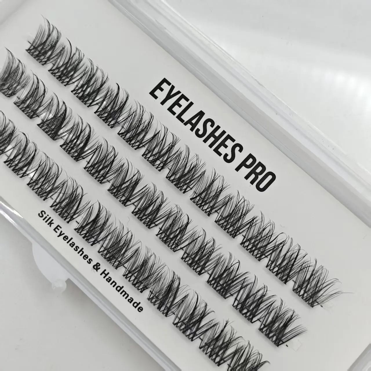 BBA-006 DIY Hand Made Eyelash Extension Segmented Flase Lashes Dramatic Lash Bundles Soft Ribbon Strip Eyelashes Makeup Lashes