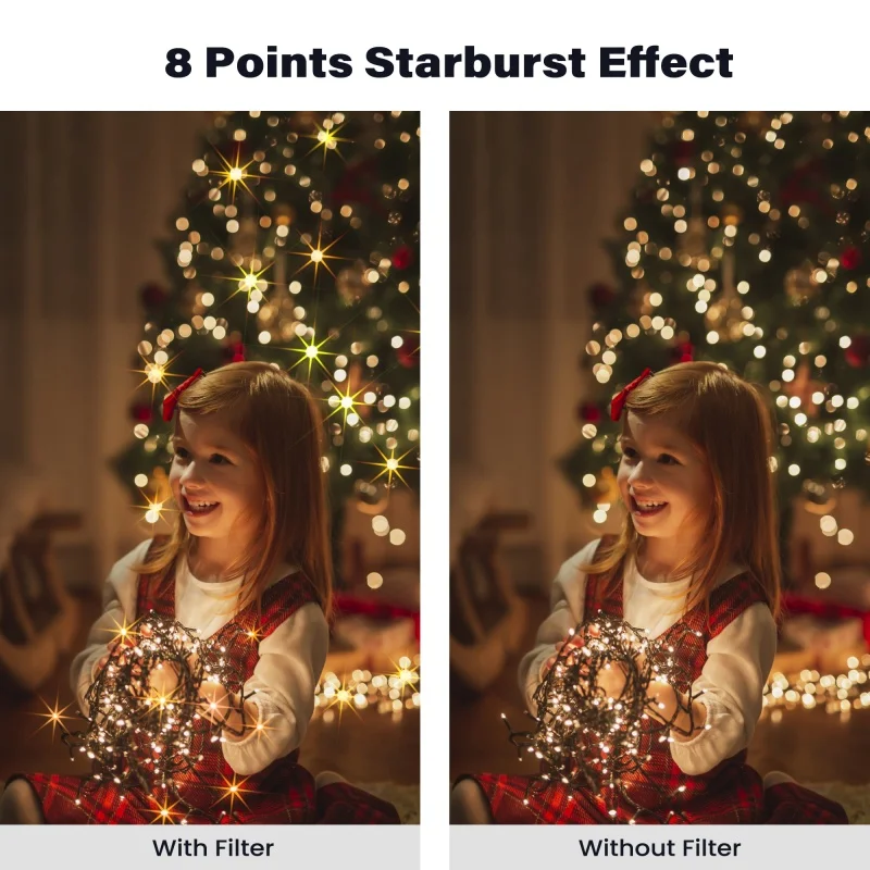 Walking Way 4-8 Point Variable Starburs Lens Filter 2 in 1 Camera Lens Star Filter Photography Lenses Accessories Filter