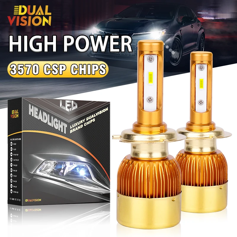 Dualvision H7 LED Bulbs Headlights 9005 9006 HB3 HB4 H8 H9 H11 30000LM 300W High Power Auto Fog Lamp 6000K White 1pcs