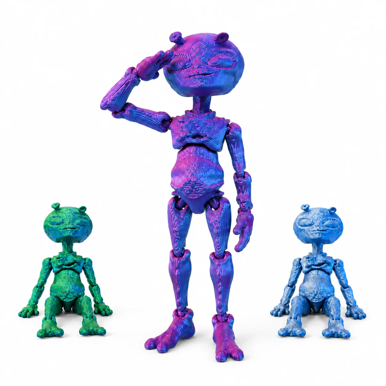 3D-печатная подвижная фигурка инопланетянина, миниатюрная настольная игрушка, коллекционная модель для демонстрации, подарок для поклонников научной фантастики.