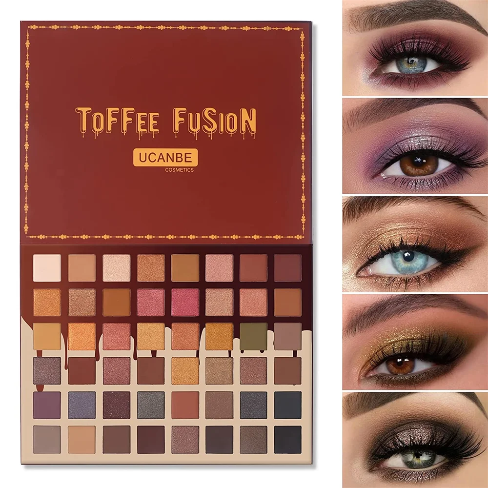 UCANBE Toffee Fusion Nude Eyeshadow Palette 48 Shades Eye Shadow Makeup Pallet High Pigmented Matte Glitter Shimmer