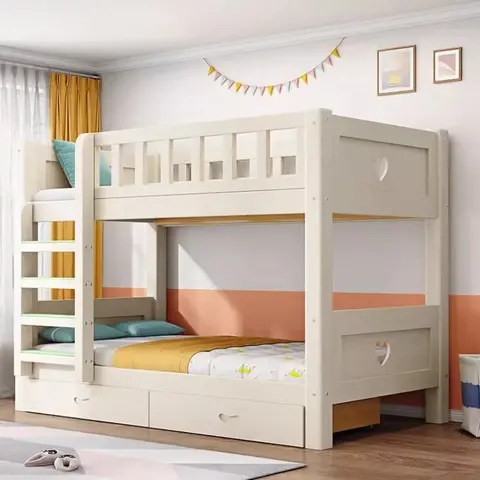 2층 침대 어린이 유아용 나무 트윈 침대 Lit Enfant Kinderbett Cama Infantil 컴팩트 스토리지 어린이 침실 가구
