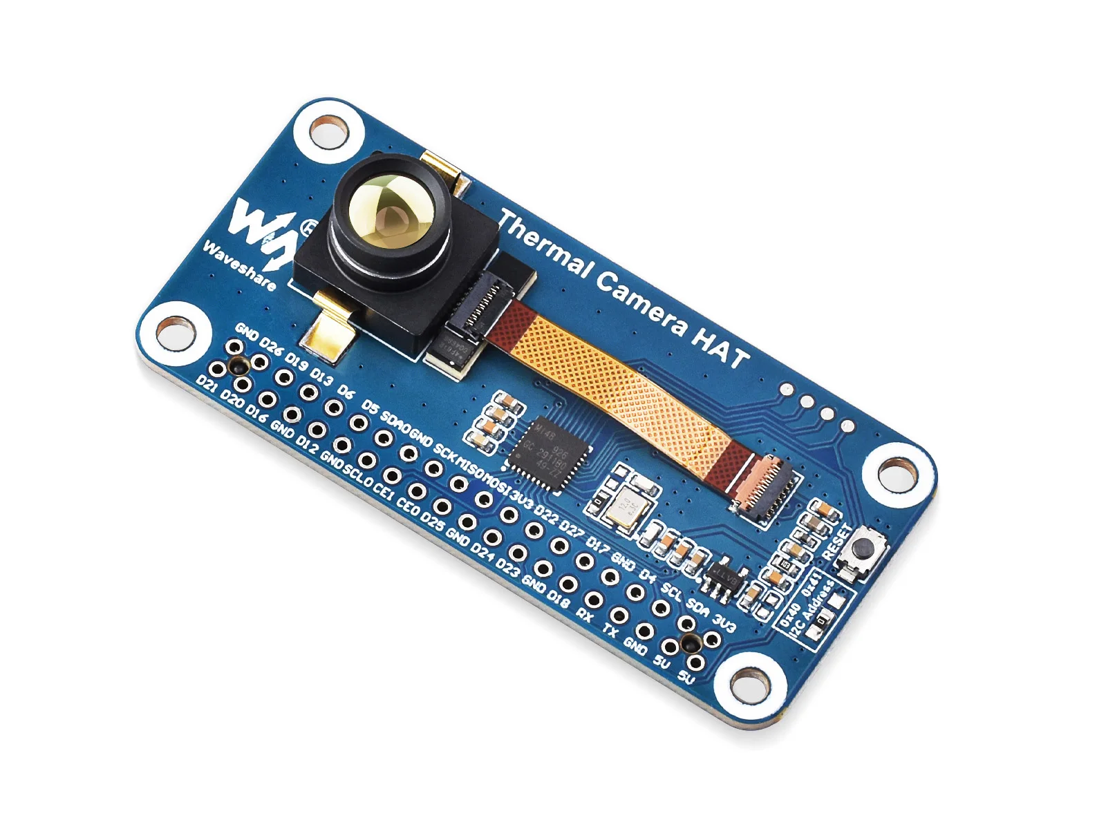 

Waveshare Long-wave IR Thermal Imaging Camera Module, 80×62 Pixels, 45°FOV, Available With 40PIN GPIO Header Or Type-C Port