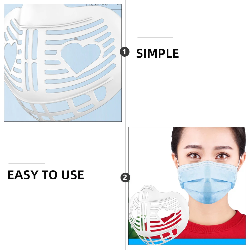 10Pcs Mask Inner Support Frame 3D Bracket for Face Masks Keeps Mask from Touching Lips Sweatproof Lightweight Portable Makeup
