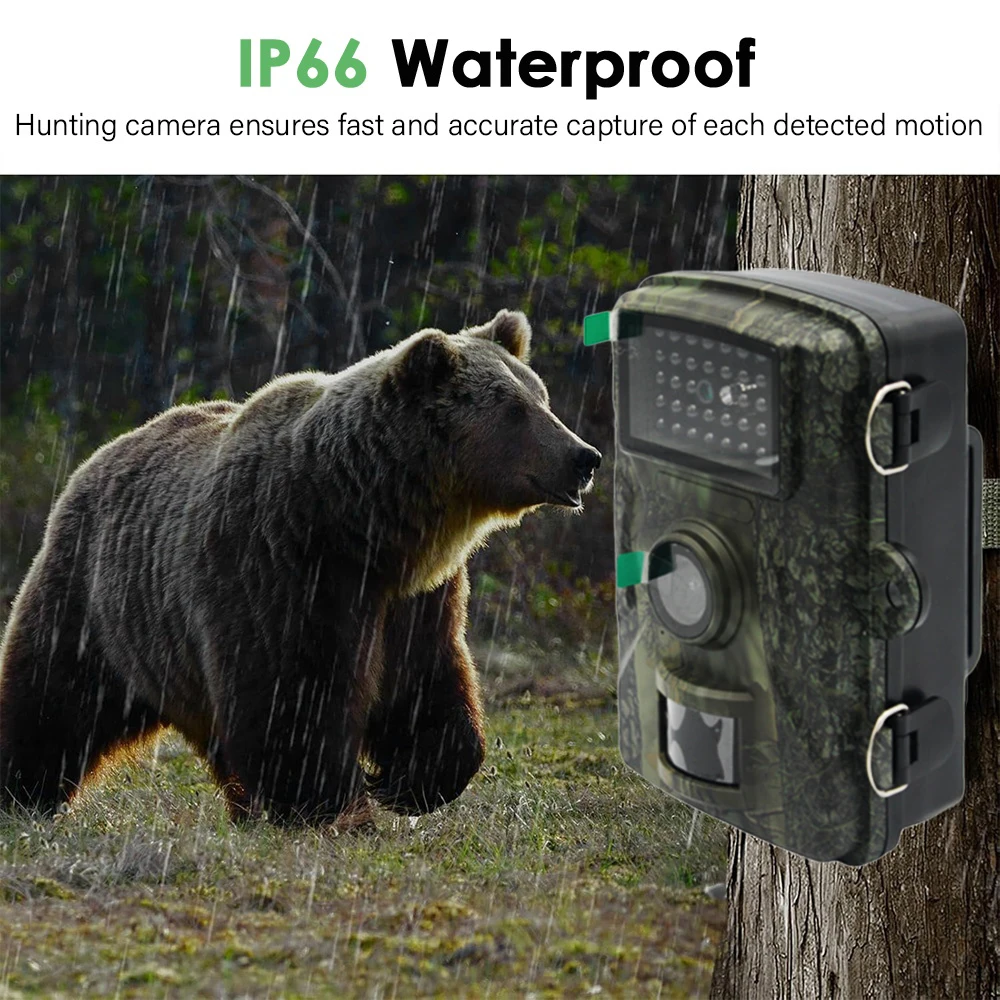 Obrázek 4: Vláčet kamera 24MP noc fotka video multifunkce outdoorové hon živočich pozorování monitor ip66 vodotěsný hon camera+32gb