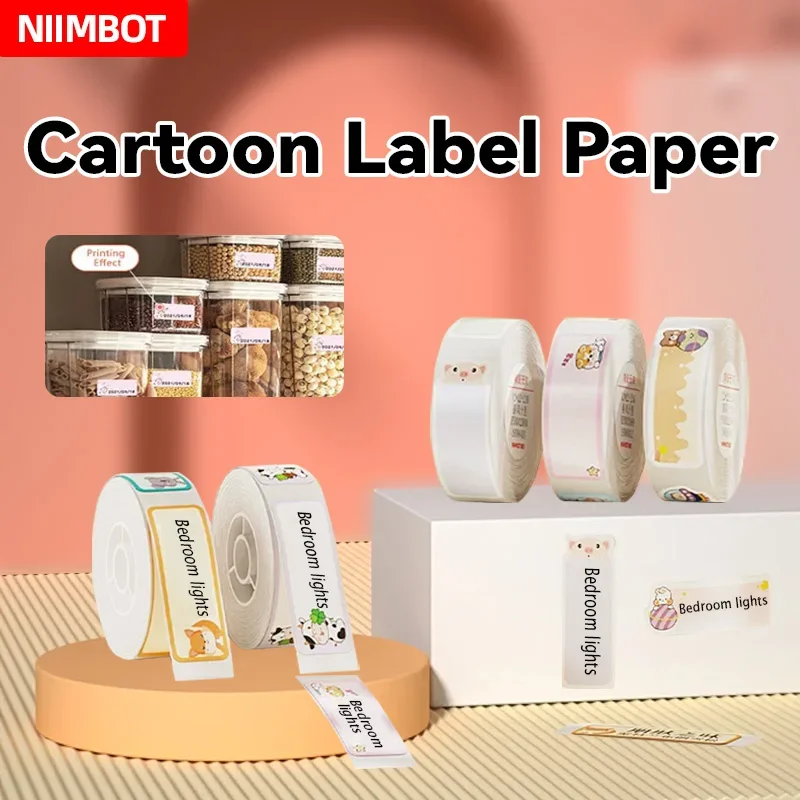 Niimbot D101 D11 D110 Waterproof Color Cartoon Thermal Label Paper Kindergarten Baby Quick Printing Home Office Intelligent Port