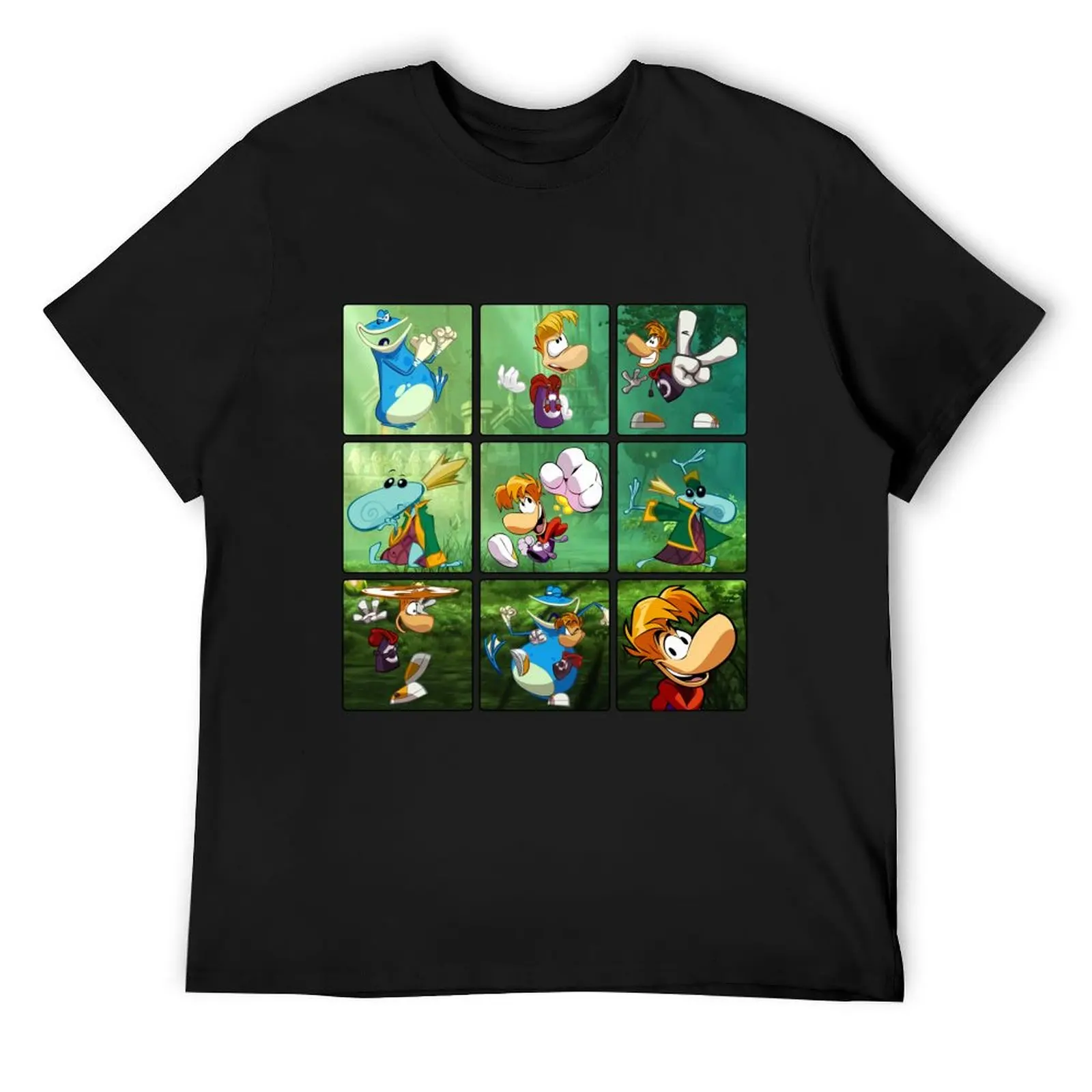 Rayman characters squares T-Shirt anime stuff oversized essential t shirt custom t shirt plain black t shirts men