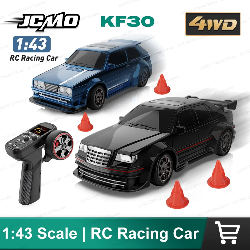 JCMO KF30 Drifting Car New 4WD Remote Control Racing Car Full Size 1:43 Mini Model 2.4G Radio High Speed ​​RC Car Boy Toy Gift