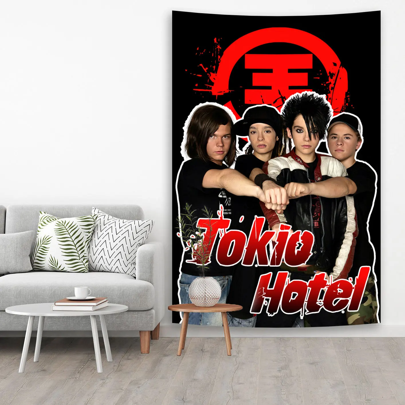 Rock Band Poster Tapestries Tokio Hotel Print Wall Hanging Carpets Bedroom Or Dorm Decorations Aesthetic Room Decor