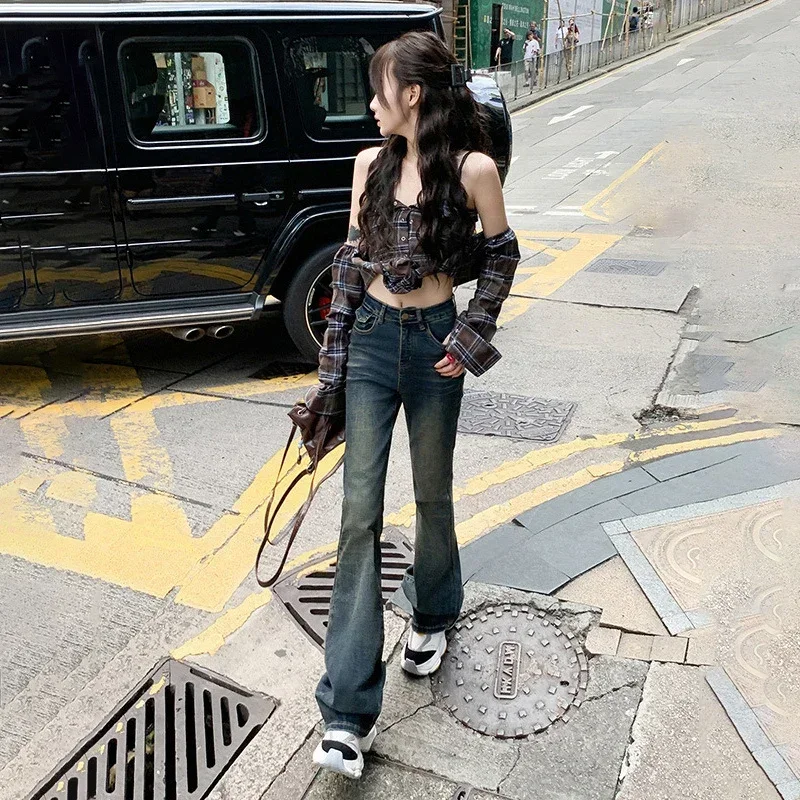 CASUMANL Brand Make Old Denim Jeans Females Autumn High Waist Baggy Vintage Casual Straight Leg Jeans Women Korean Streetwear