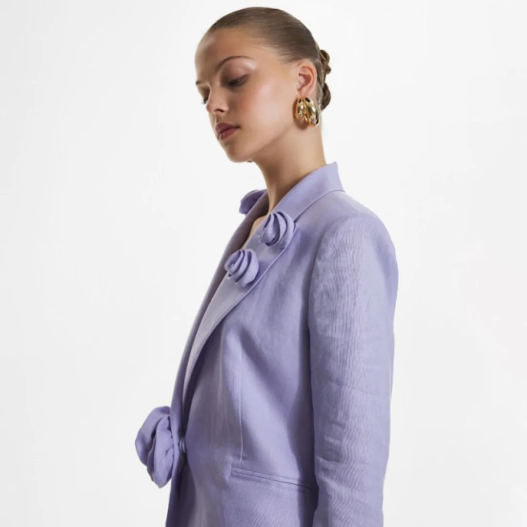 رائع ثلاثية الأبعاد الزهور أم العروس الدعاوى زر واحد سترة الحلل حجم كبير مكتب السيدات العمل مخصص 2 قطعة ارتداء