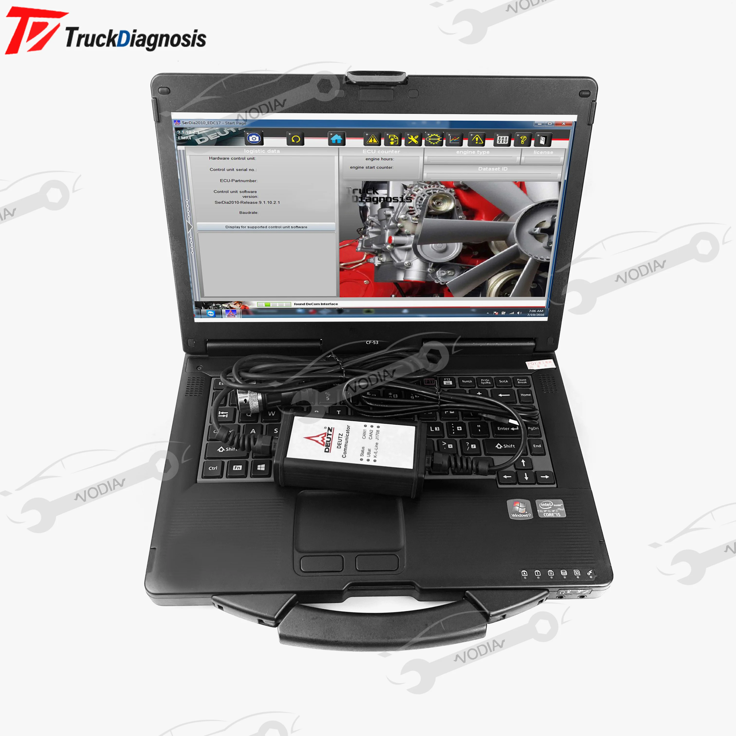 CF19 laptop serdia Deutz 4.0 + USB Dongle for Deutz Diagnose Kit for deutz engine communicator deutz decom diagnostic tool