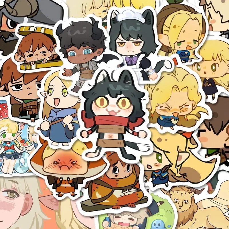 

Delicious in Dungeon Anime Stickers Marcille Sticker Childrens Stationery Diy Phone Case Collection Gift Bookmark Waterproof Toy