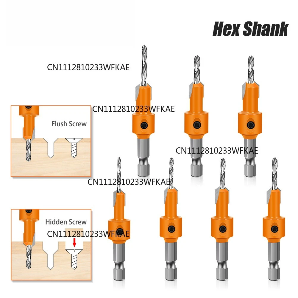 3Pcs Hexagonal Shank Countersunk Bit, Hidden Screw Hole Double Edge High Speed Steel