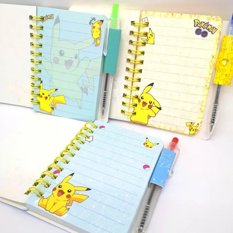 Pokemon Pikachu Notebook Cute Cartoon Anime Pokemon Ball Pen Coil Book Set Notepad Children Learning Supplies Holiday Gifts