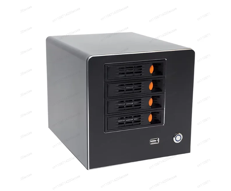 4-Bay ITX NAS Chassis | Aluminum Alloy Panel with Large Ventilation, Supports 4+1 Drives for High-Performance Storage