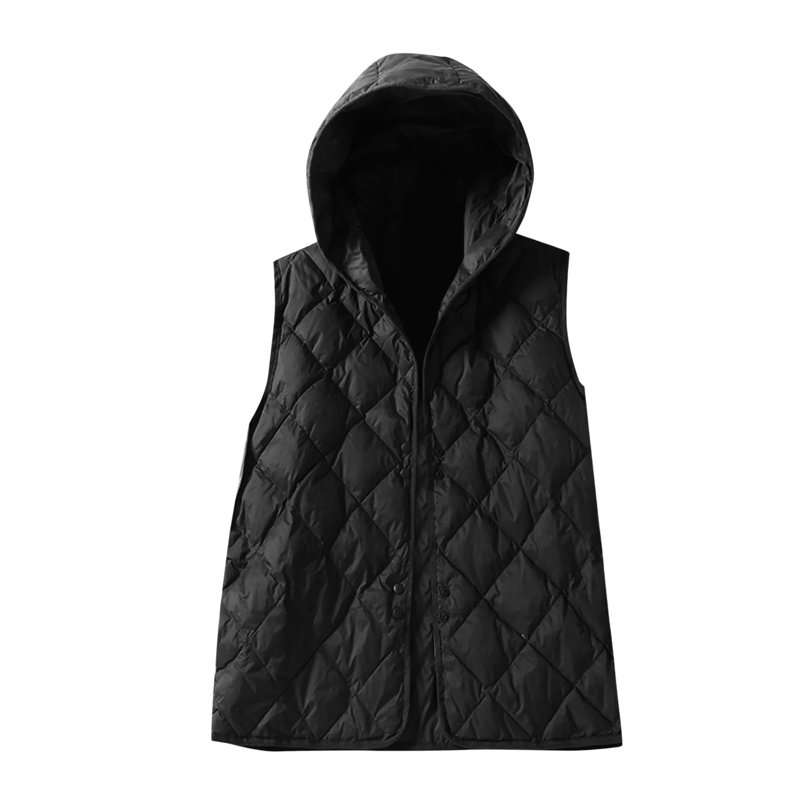 Ultra Light Down Vest Women Autumn Winter Short Loose Hooded Sleeveless Jacket 2023 New Solid Outwear Female Cotton Waistcoat