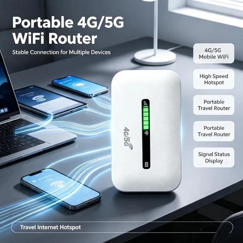 Sim Slot Equipped 4G Lte Router Supplies Persistent Wifi Signal For Family Road Trip Multi-Device Network Connection Needs