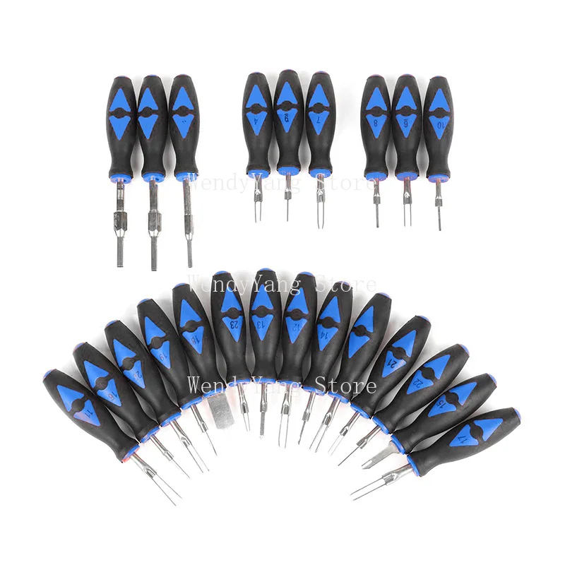 23pcs Car Terminal Disassembly Set Auto Electrical Instrument Wiring Wire Crimp Connector Pin Extractor Removal Keys Hand Tools