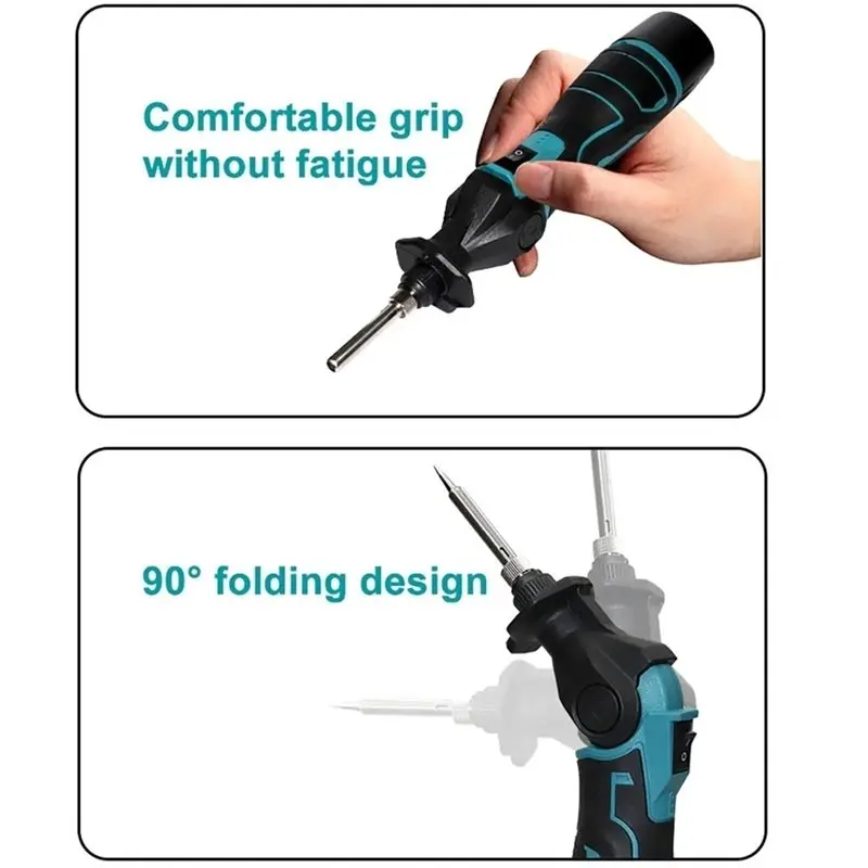 ABUG-Cordless Soldering Iron 25W 0-400℃ Constant-Temperature Lithium- Electric Welding Gun With Battery & EU Plug