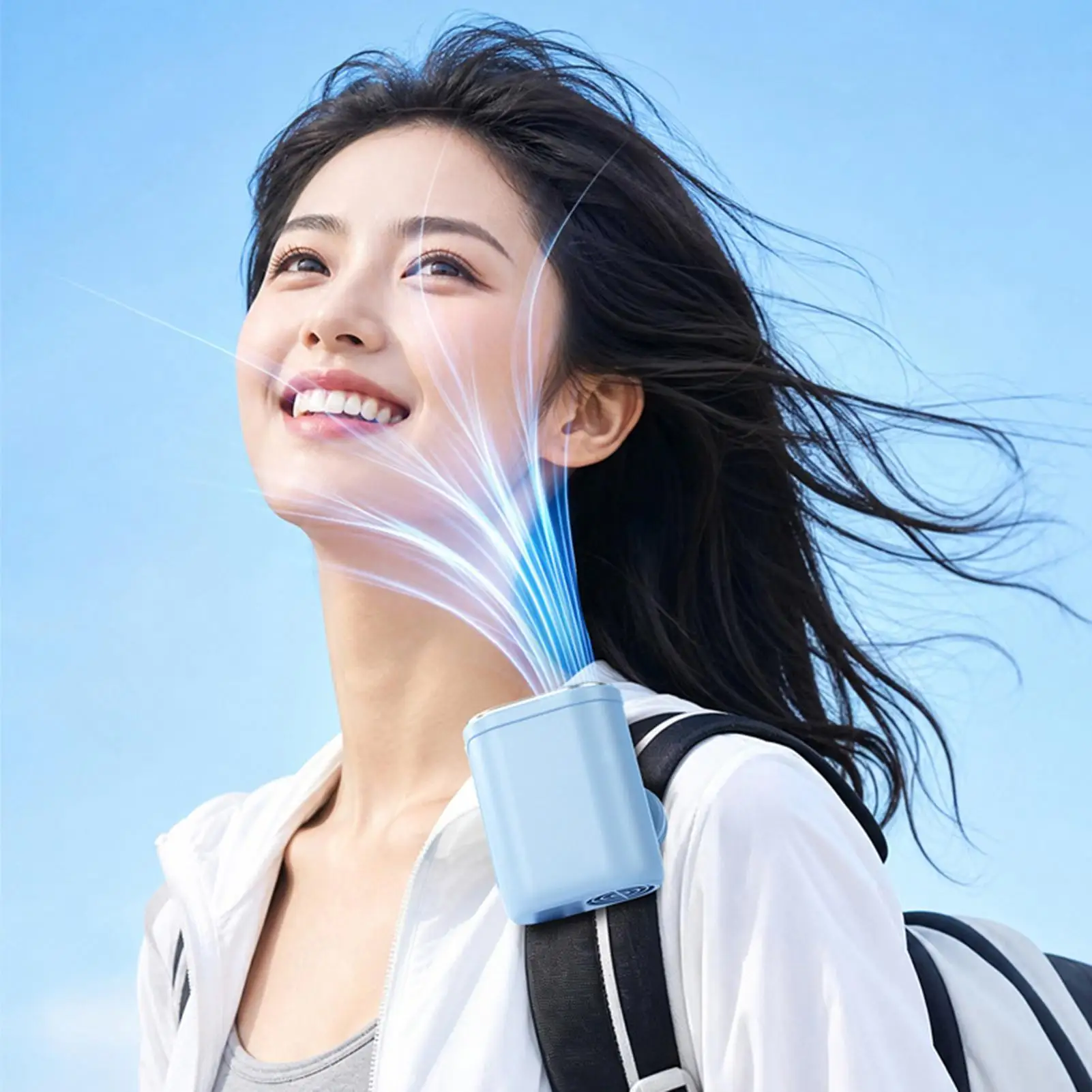Clip On Portable Fan USB Rechargeable 100-Speed Summer Tool With Light 360-Degree Rotatable LED Digital Display Fan With Clip