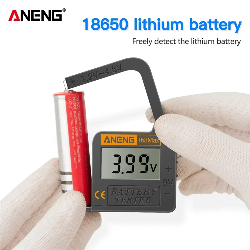 

Digital Lithium Battery Testers Capacity ANENG 168Max test Check AAA AA Button Cell ﻿Checkered Battery Level Indicator Voltage