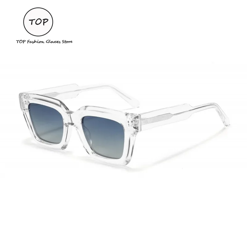 

Новые повседневные деловые солнцезащитные очки в квадратной толстой оправе, мужские высококачественные ацетатные уличные солнцезащитные очки ручной работы UV400, женские