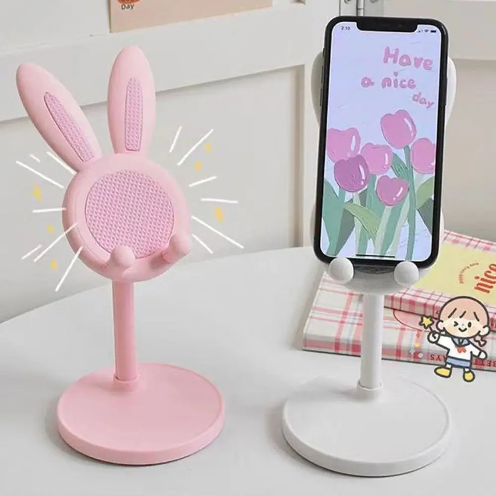 Rabbit Shape Phone Holder Home Selfie Live Desktop Student Mobile Phone Stand Adjustable Lazy Support Shelf