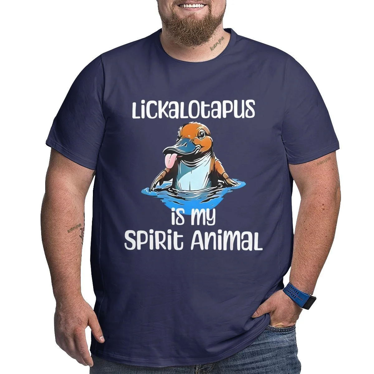 

Мужские футболки Lickalotapus is My Spirit Animal, хлопковые футболки больших и высоких мужчин с короткими рукавами, большие футболки 4xl 5xl 6xl