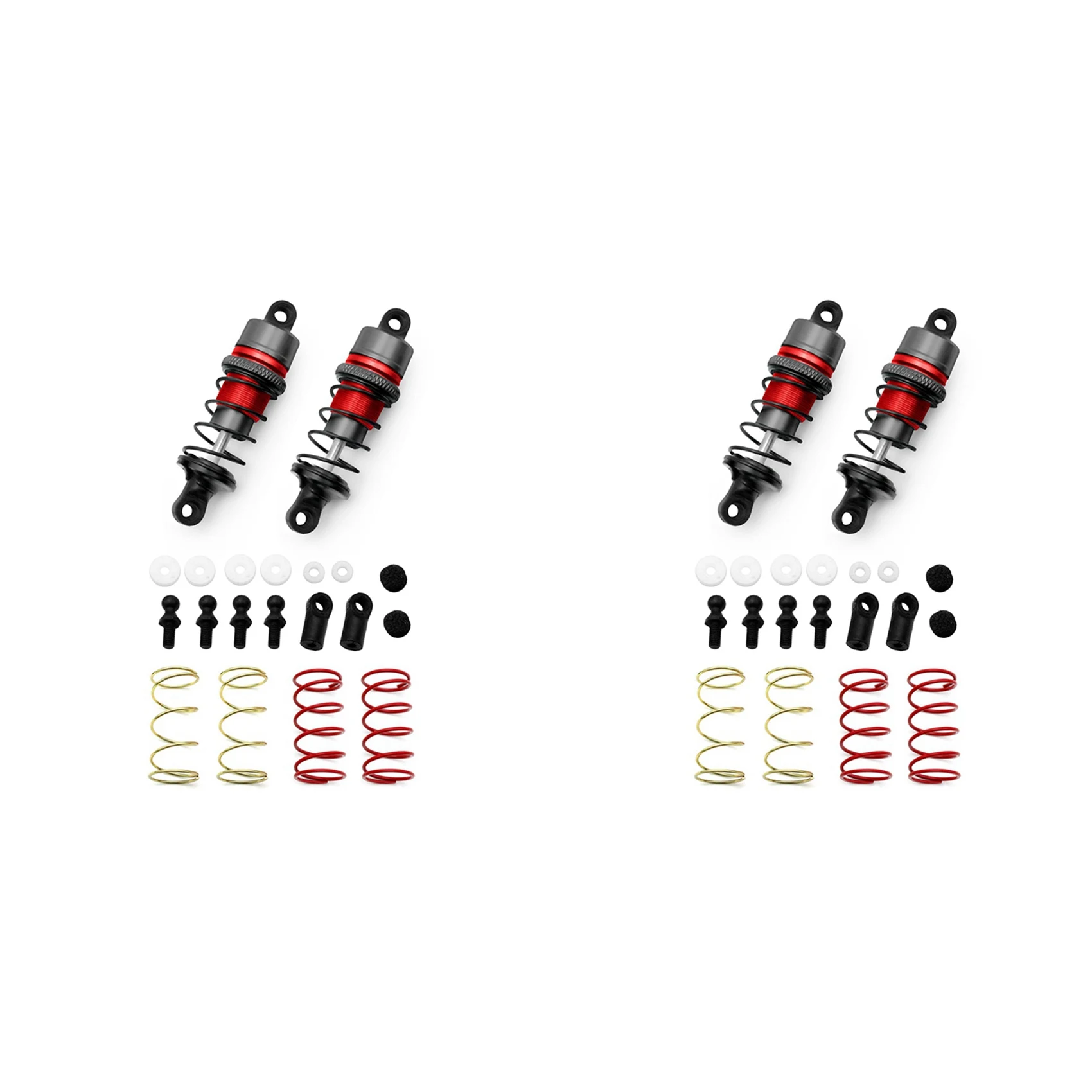 AS96-1/10 2 Pair Of Metal Hydraulic Shock Absorbers RC Remote Control Car Flat Racing Drift Car (63Mm) Red