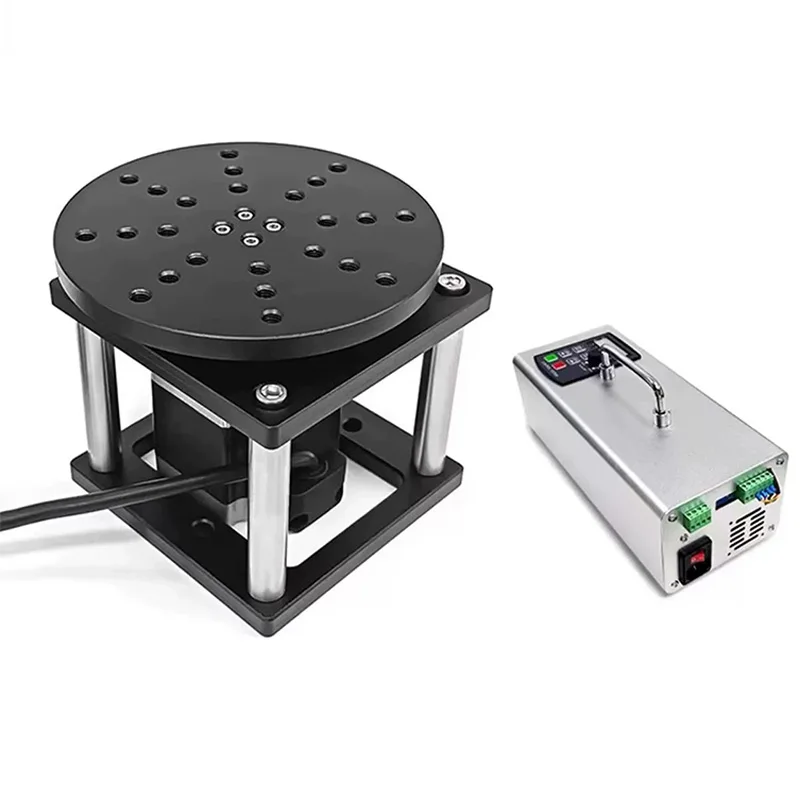 Small Rotating Platform; Electric High-Precision Stepper Motor; 6061 Aluminum Alloy Turntable; Adjustable Angle, Stroke