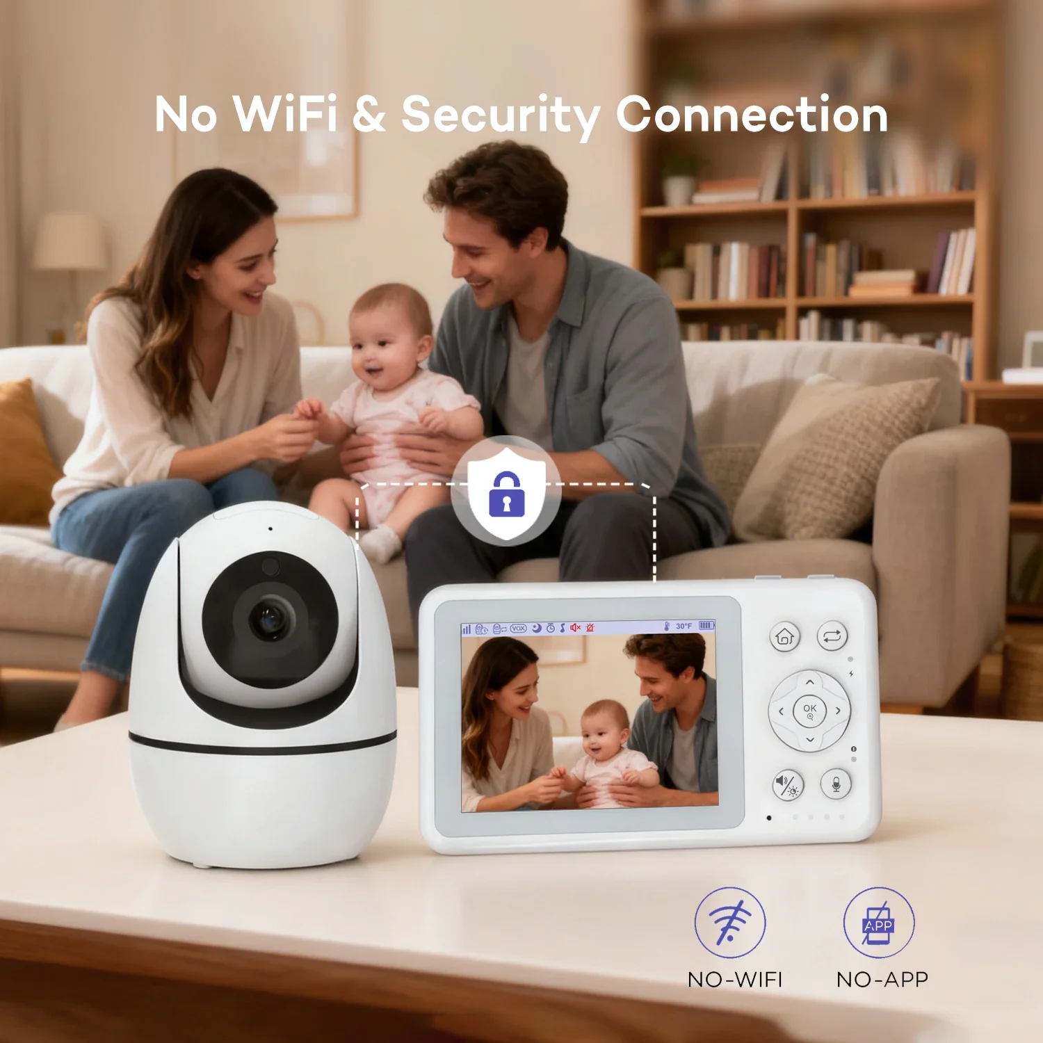3.2Inch Video Baby Monitor LCD Screen With Nanny PTZ Camera Two-way Audio VOX Lullaby Temperature Detection Surveillance Nanny view 6