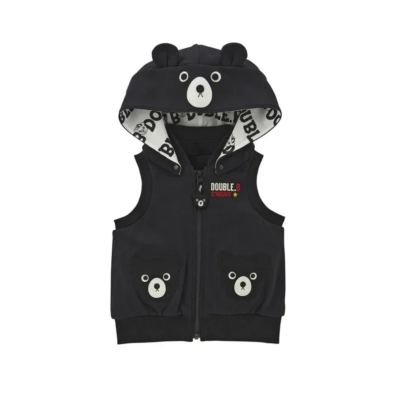 Baby Boys Vests Cartoon Bear Hooded Vest Boy Jackets Cardigan Outerwear Baby Girl Clothes  Toddler  Waistcoats Kids Waistcoat