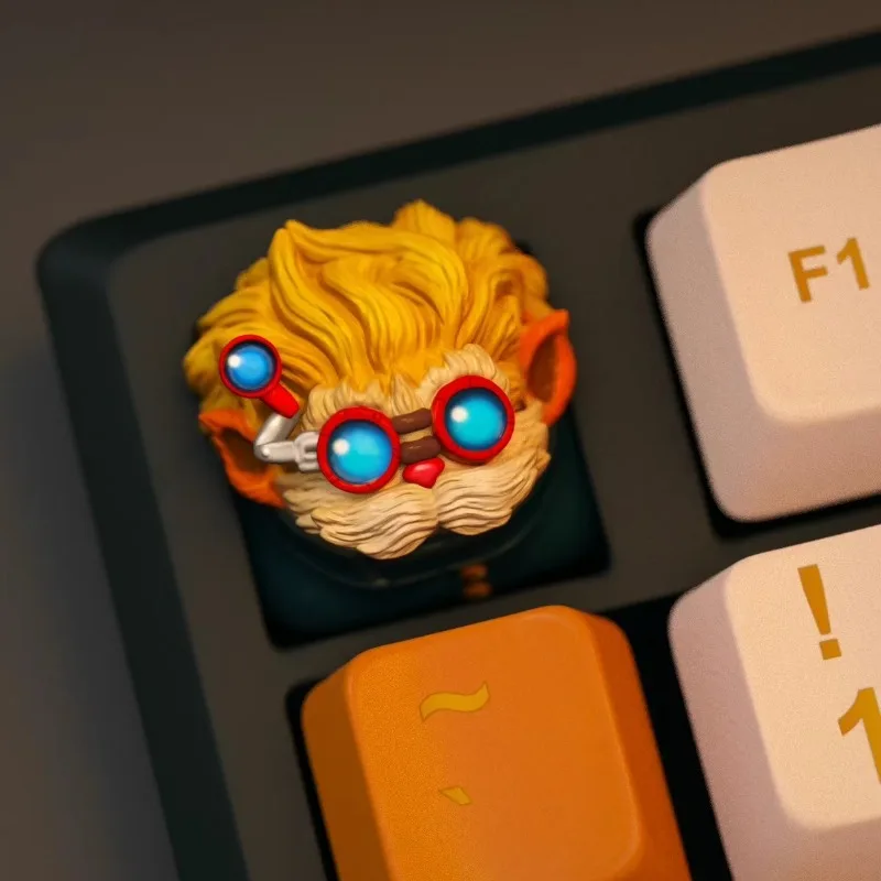 New Game Theme Keycaps Heimerdinger Zeri Ahri ‌ Viego Caitlin Personalist Personalized Machinery Keyboard 3d Creative Key Cap