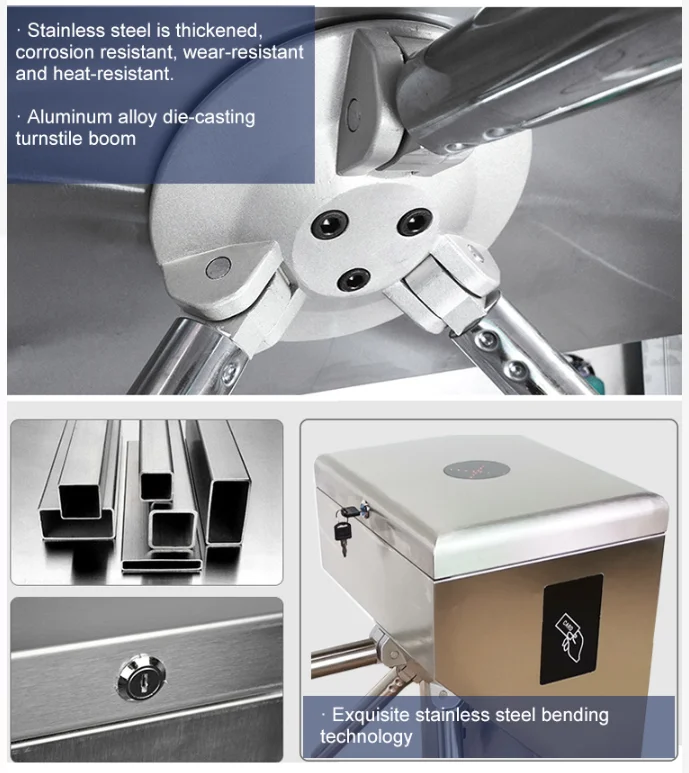 Stainless Steel Tripod Turnstile Access Control Security Gate For Factory Stadium Metro - Commercial Use (ISO Certified)