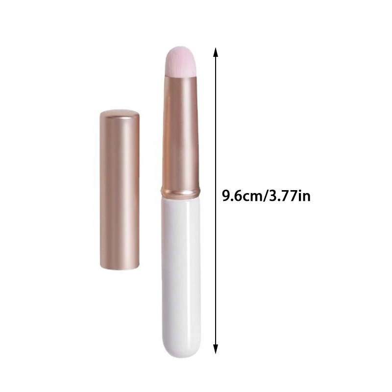 Pincel de lápiz labial corrector de cabeza redonda con cubierta, tapa de transporte, suave, sintético, brillo de labios, maquillaje, cosmético