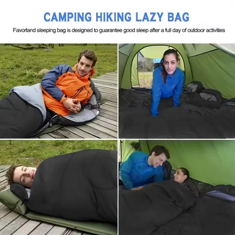Camping sleeping bag light 4 seasons warm envelope backpack outdoor mummy cotton winter sleeping bag camp camp sleeping equipmen view 4