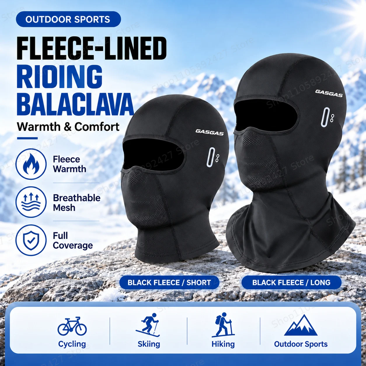 Motorcycle Balaclava Winter Warm Sports Full Face Mask Inner For GASGAS MC450F EC300 GP SM 700 900 EC