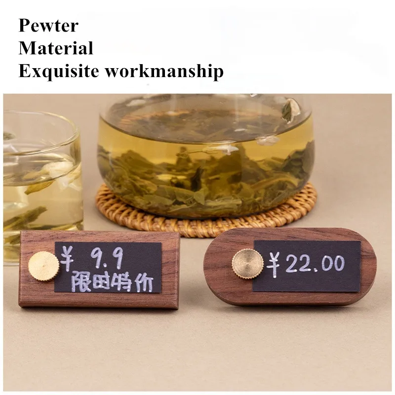 60x28mm Small Wood Sign Holder Display Stand Table Number Name Card Holder Mini Price Label Paper Tags