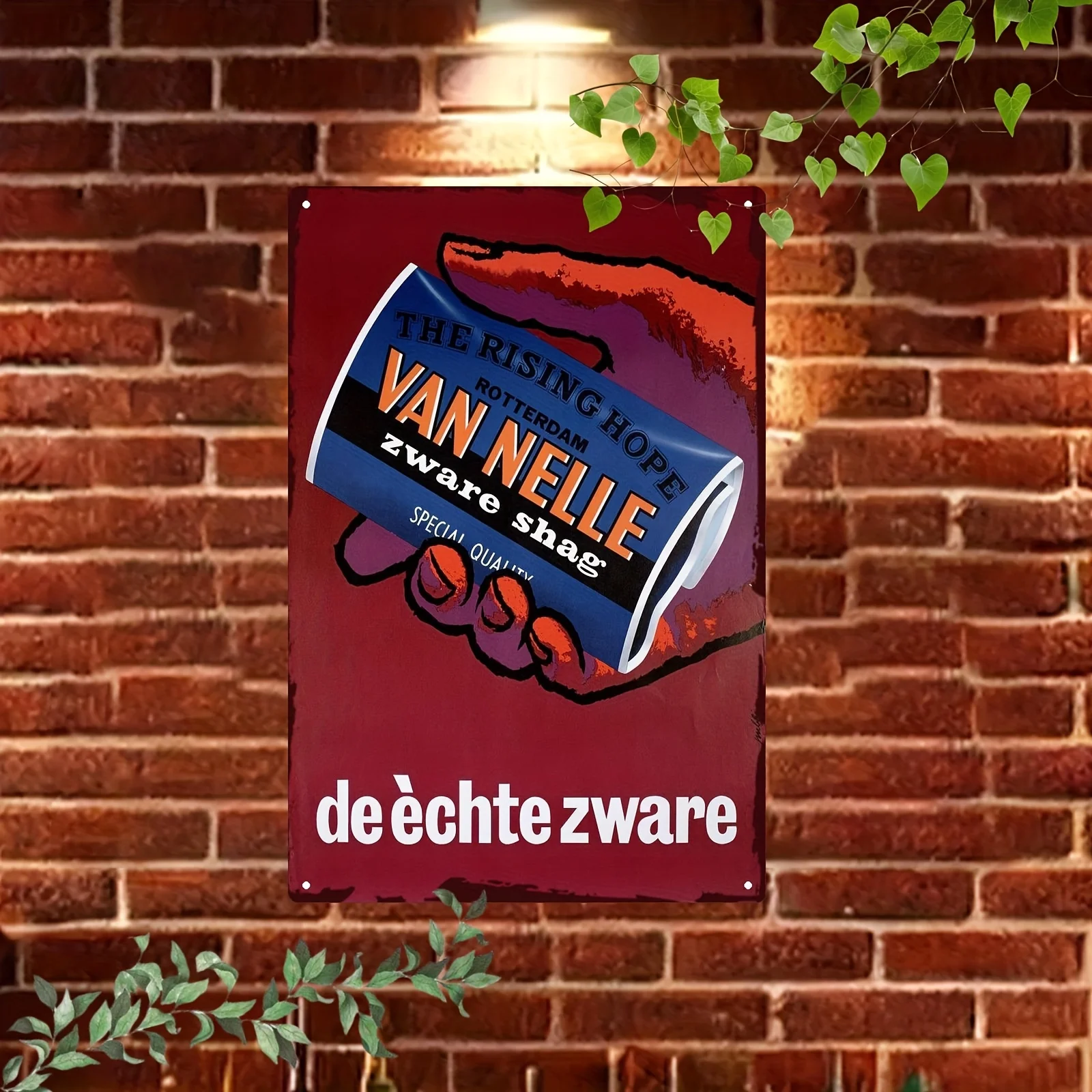 1 plaque métallique vintage « Van Nelle The Rising Hope » sur le thème du café néerlandais, décoration murale rétro de Rotterdam, plaque nostalgique pour café.